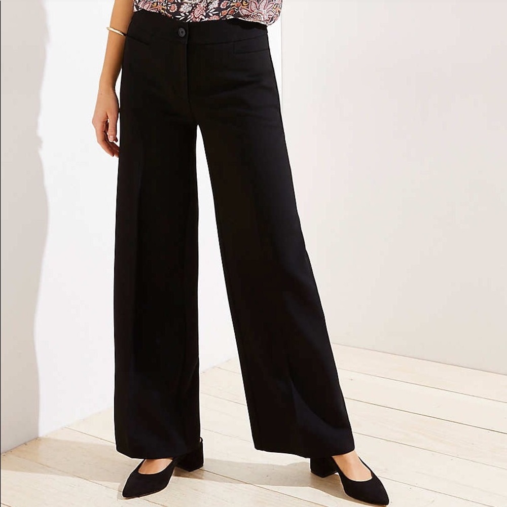 LOFT Marisa fit floor length wide leg pants